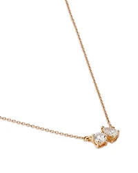 14K Yellow Gold Lab Grown Diamond Pear & Round Duet Pendant Necklace, 16-20"