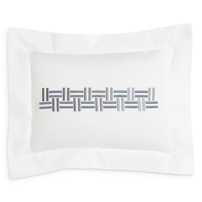Frette Basketweave Embroidery Sham, Boudoir