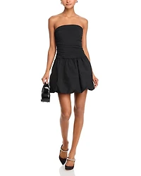 Amari Ruched Bubble Hem Mini Dress
