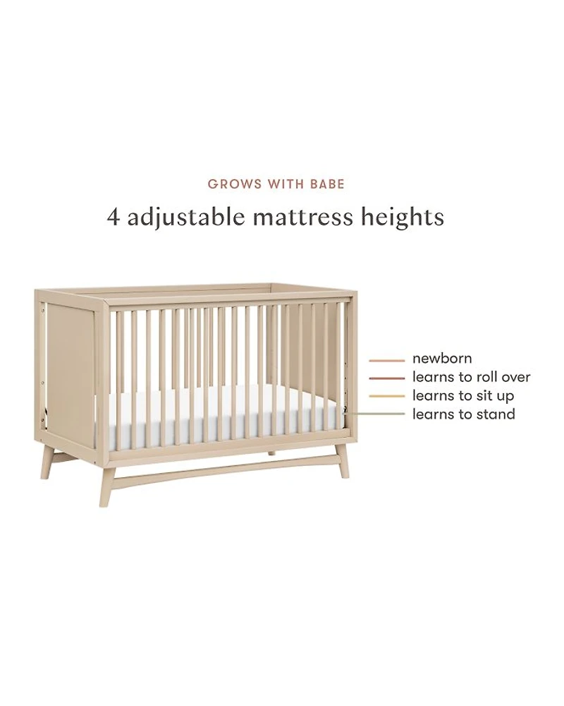 Peggy 3 in 1 Convertible Crib With Toddler Bed Conversion Kit