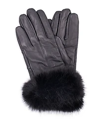 Surell Faux Fur Trim Leather Gloves