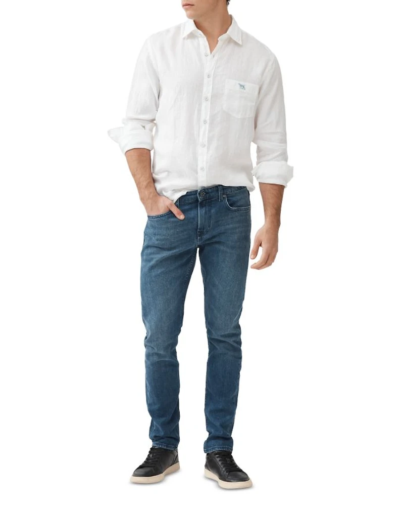 Oaro Slim Fit Italian Denim Jeans Bright Blue