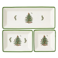 Spode Christmas Tree Traditional 3 Piece Nesting Tray Set
