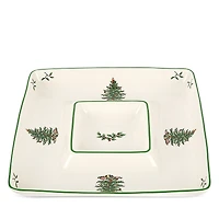 Spode Christmas Tree Square Chip 'n Dip Tray