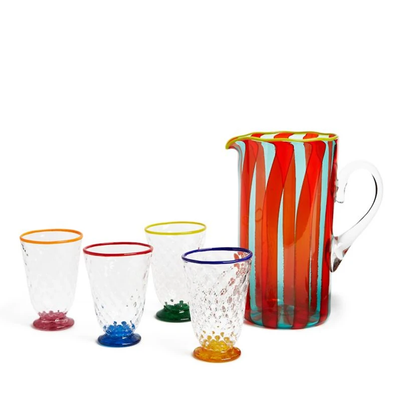 Quilted Murano Glasses, Mixed Set of 4