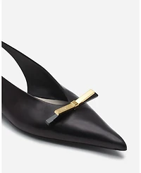Women's Bow Leather Slingback