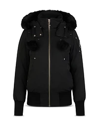 Debbie Shearling Trim Down Bomber Jacket