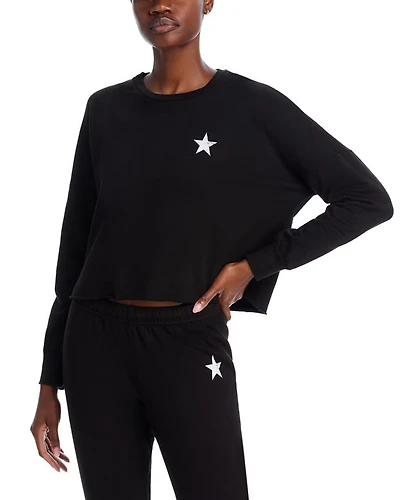 Tessa Cropped Raw Hem Pullover Sweatshirt - Exclusive