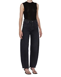 Luna High Rise Pieced Taper Jeans Possess