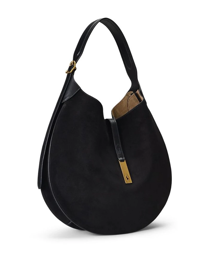 Polo ID Large Suede Shoulder Bag