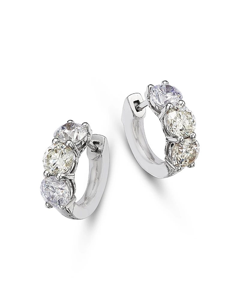 Bloomingdale's Diamond Three Stone Huggie Earrings