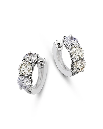 Bloomingdale's Diamond Three Stone Huggie Earrings
