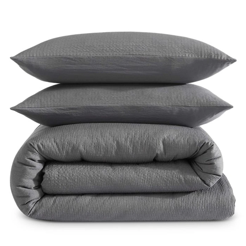Seersucker 3 Piece Duvet Cover Set