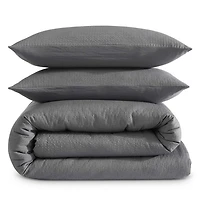 Seersucker 3 Piece Duvet Cover Set
