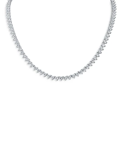 Kenneth Jay Lane Heart Shape Cubic Zirconia Tennis Necklace