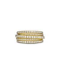 Pavé Crossover Ring 18K Yellow Gold with Diamonds, 11mm