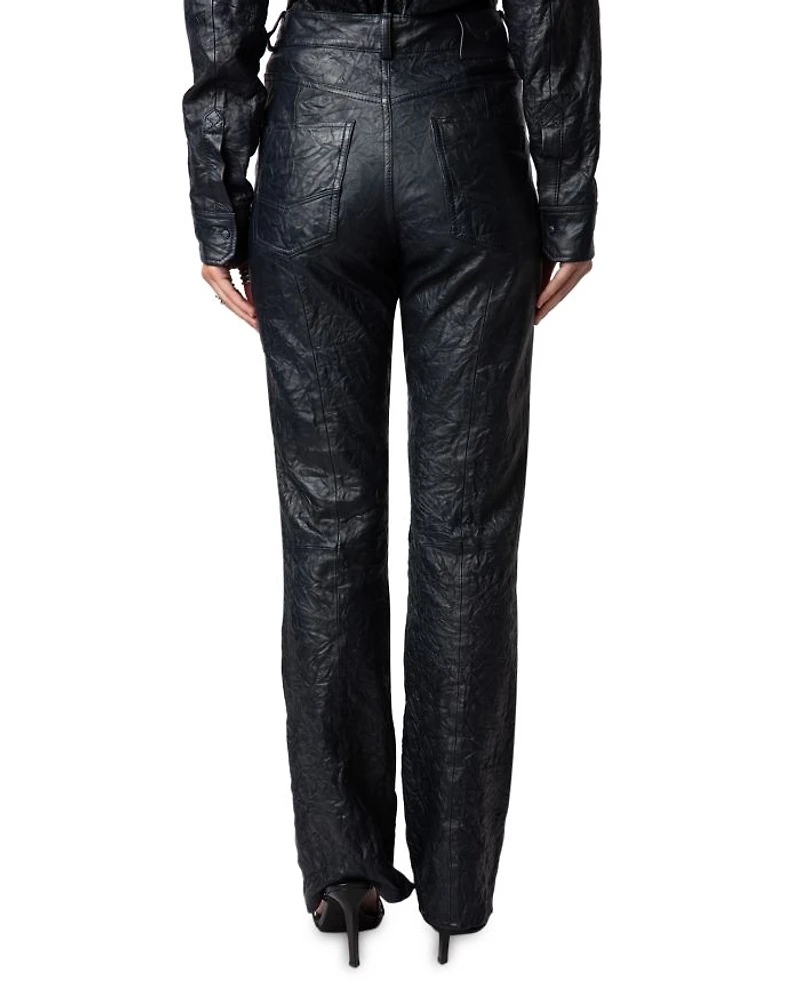 Poete Cuir Froisse Leather Pants