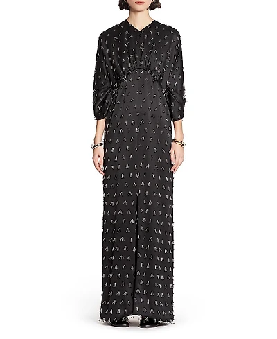 Lanvin Long Embroidered Dress