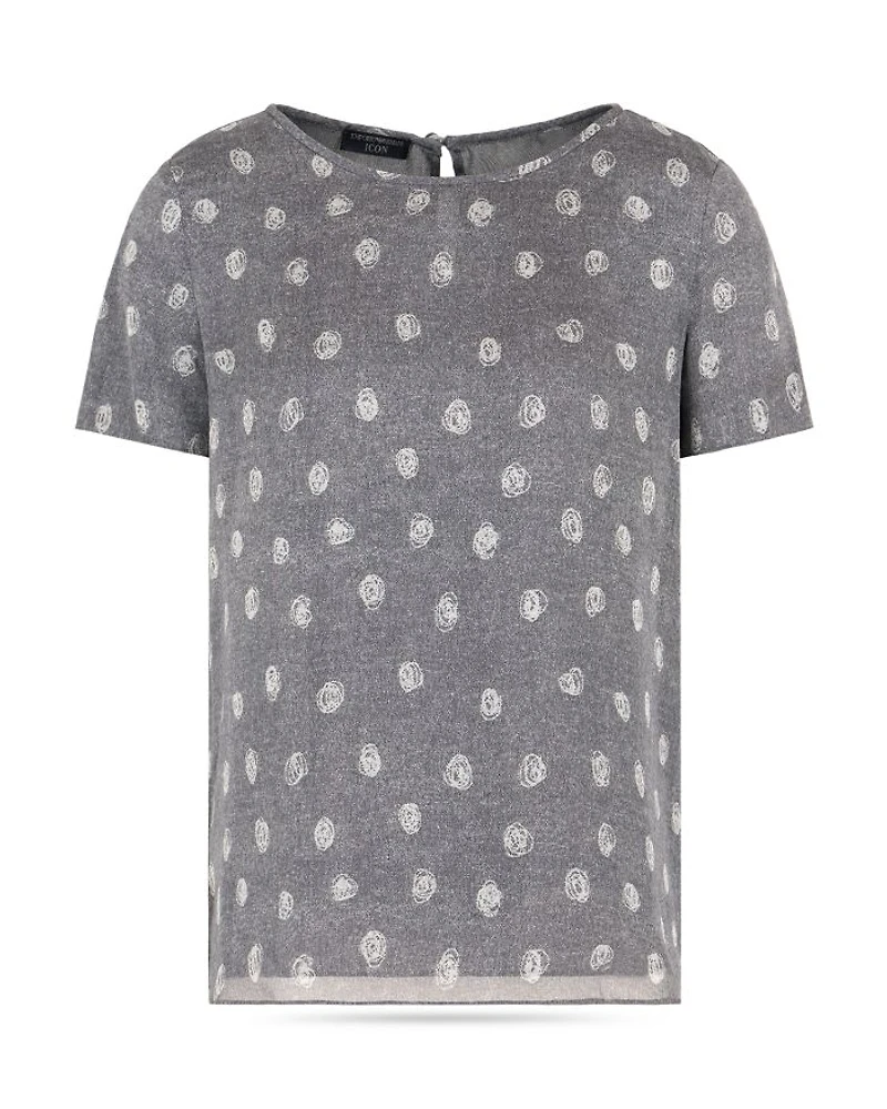 Silk Chiffon Short Sleeve Top