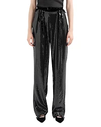 Belted Micro Sequin Trousers