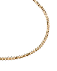 14K Yellow Gold Lab Grown Diamond Tennis Necklace, 16"