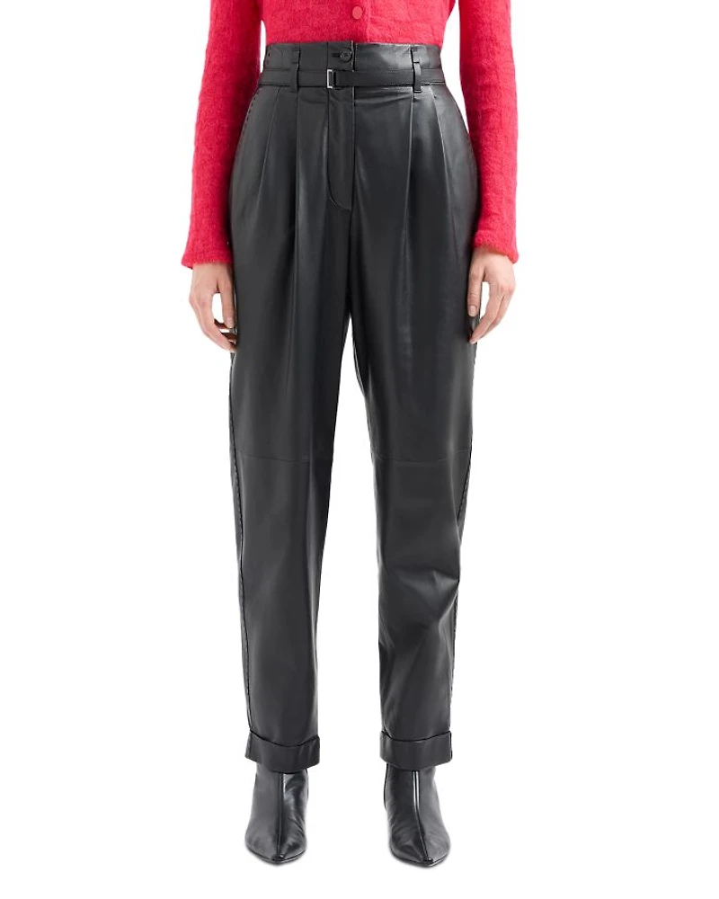 Belted Leather Pants
