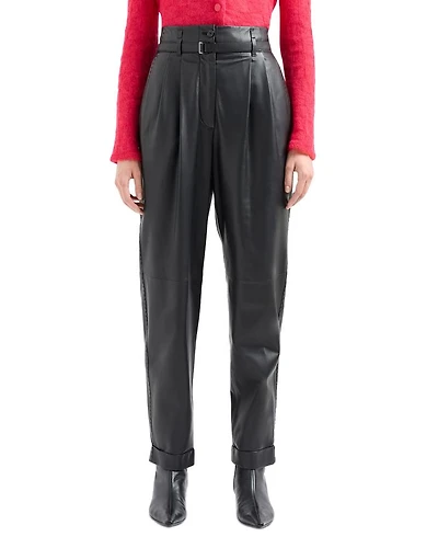 Belted Leather Pants