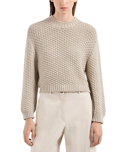 Seamless Plain Knit Crewneck Sweater