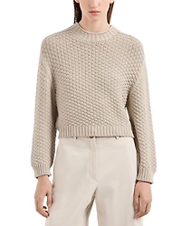 Seamless Plain Knit Crewneck Sweater