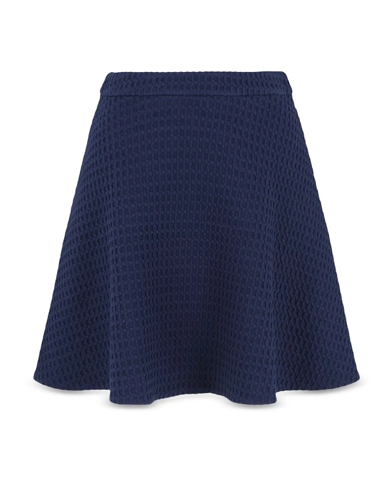 Waffle Effect Knit Flared Skirt