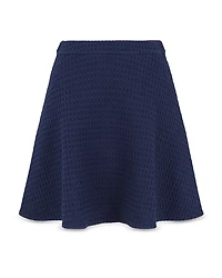 Waffle Effect Knit Flared Skirt