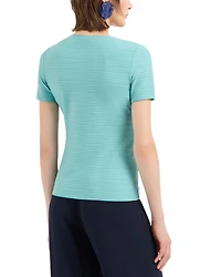 Stretch Jacquard Jersey Short Sleeve Top