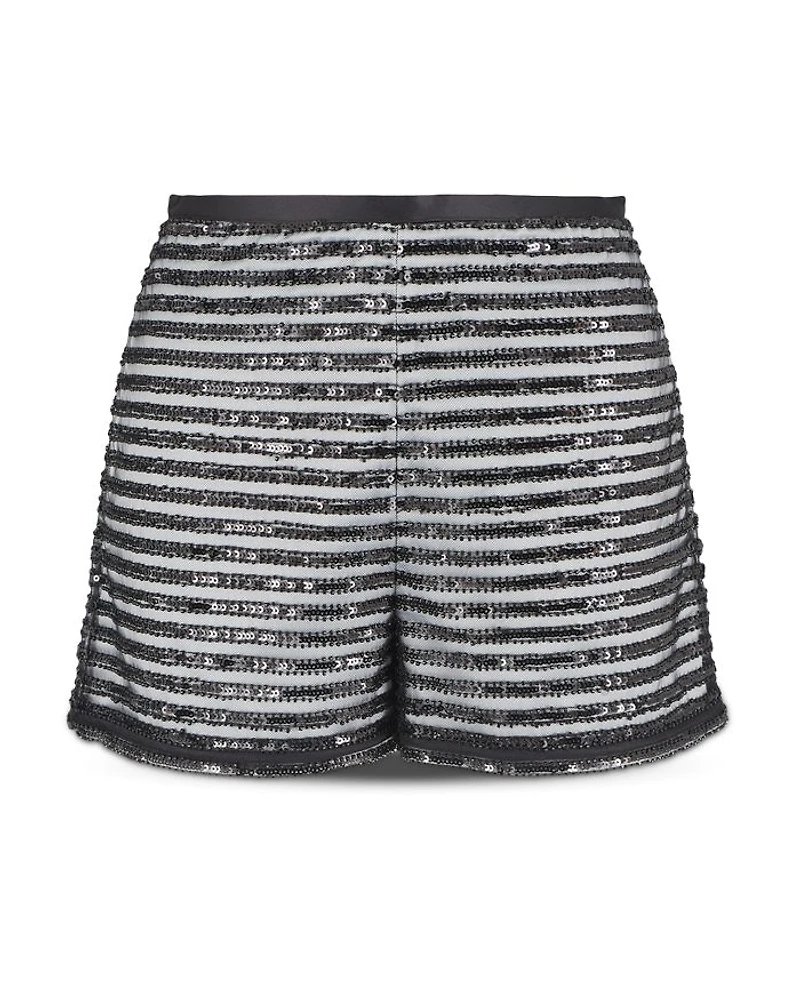 Striped Sequined Shorts