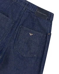 High Rise Cargo Jeans Dark Denim
