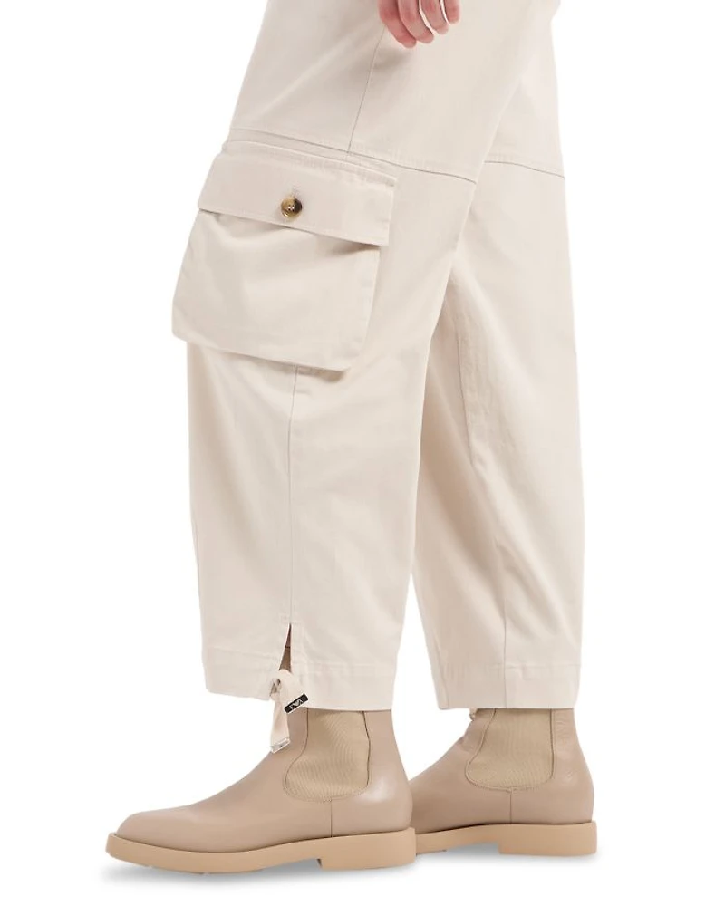 Stretch Cotton Gabardine Trousers with Carpenter Pockets