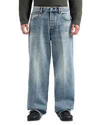 Relaxed Fit Stonewashed Jeans Blue