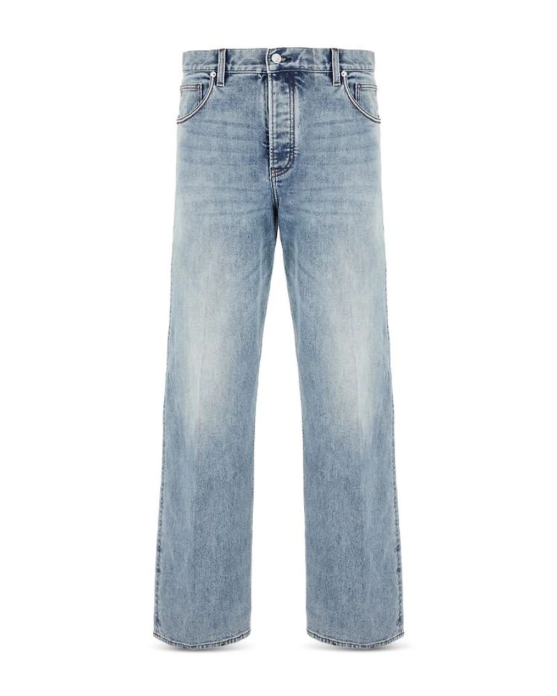 Relaxed Fit Stonewashed Jeans Blue