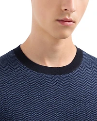 Wool Chevron Jacquard Regular Fit Sweater