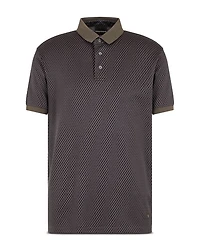 Cotton Jersey Hexagon Jacquard Regular Fit Polo Shirt