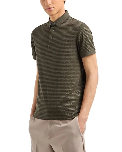 Allover Logo Flocking Jersey Polo Shirt