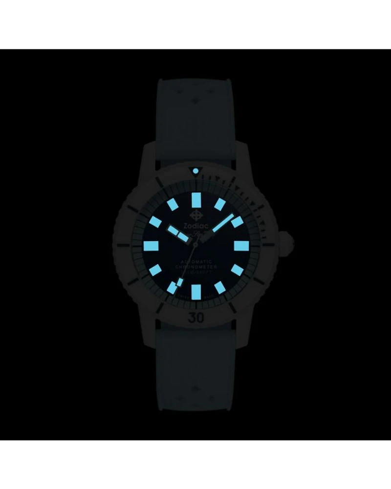 Ceramic Compression Diver Automatic Rubber Strap Watch