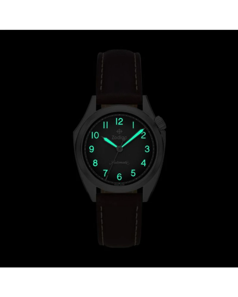 Field Olympos Automatic Leather Watch, 40mm