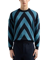 Diagonal Pattern Crewneck Sweater