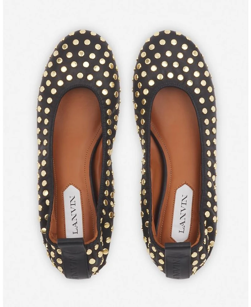 Women's The Leather Ballerina Flat With Studs