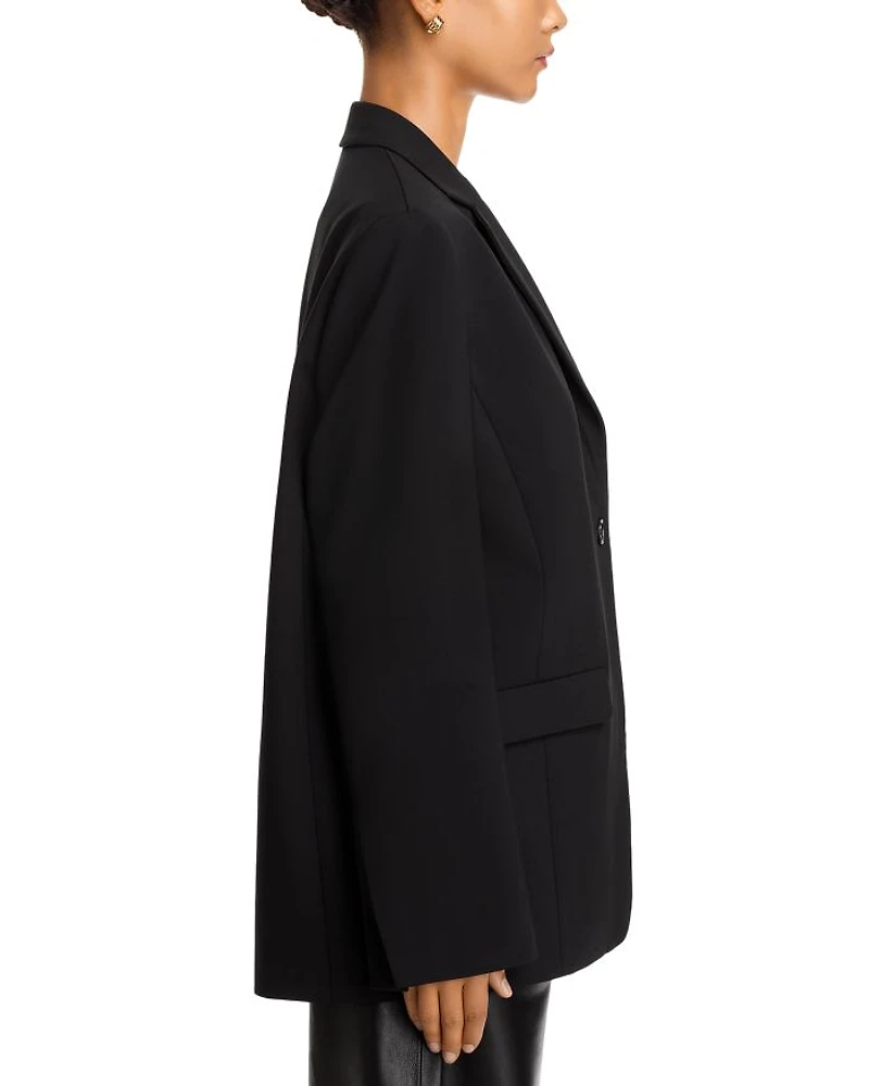 Wool Blend Boxy Blazer