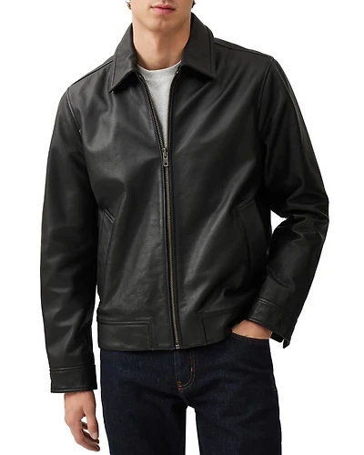 Haymarket Zip Front Leather Jacket