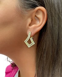 Amina Cubic Zirconia Drop Earrings in 14K Gold Plated