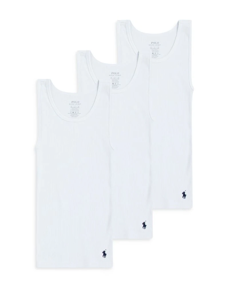 Boys' Cotton Stretch Ribbed Tanks, Pack of 3 - Big Kid