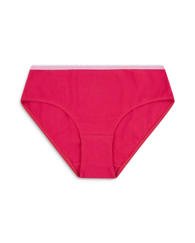 Girls' Cotton Stretch Jersey Bikini Briefs, Pack of 5 - Big Kid