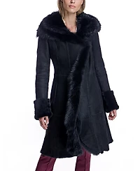 Maximilian Hooded Shearling Coat